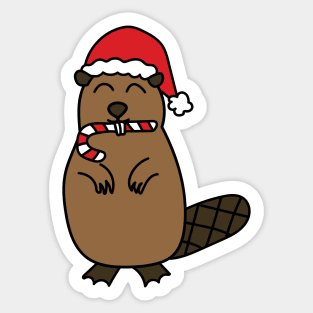 Christmas Beaver Sticker